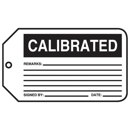 Accuform Safety Tags, CALIBRATED, 5.75in x 3.25in, RP-Plastic, 5PK MMT310PTM